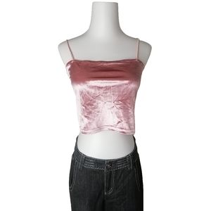 🐙 dark salmon / khaki velvet cropped cami